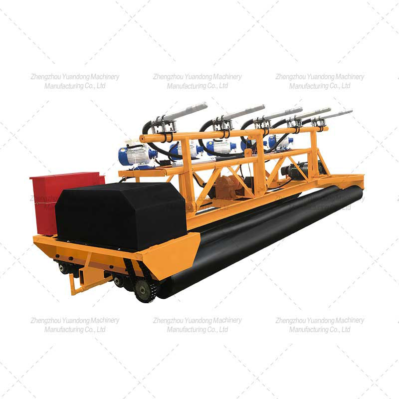 Three-roller shaft vibration-discharging integrated concrete paver