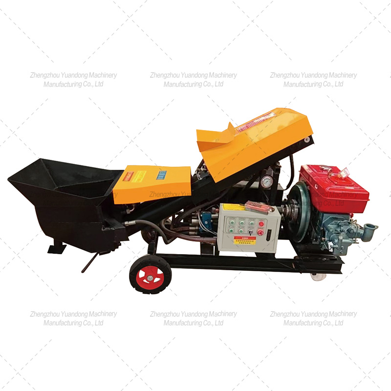 Inclined diesel single cylinder concrete pump