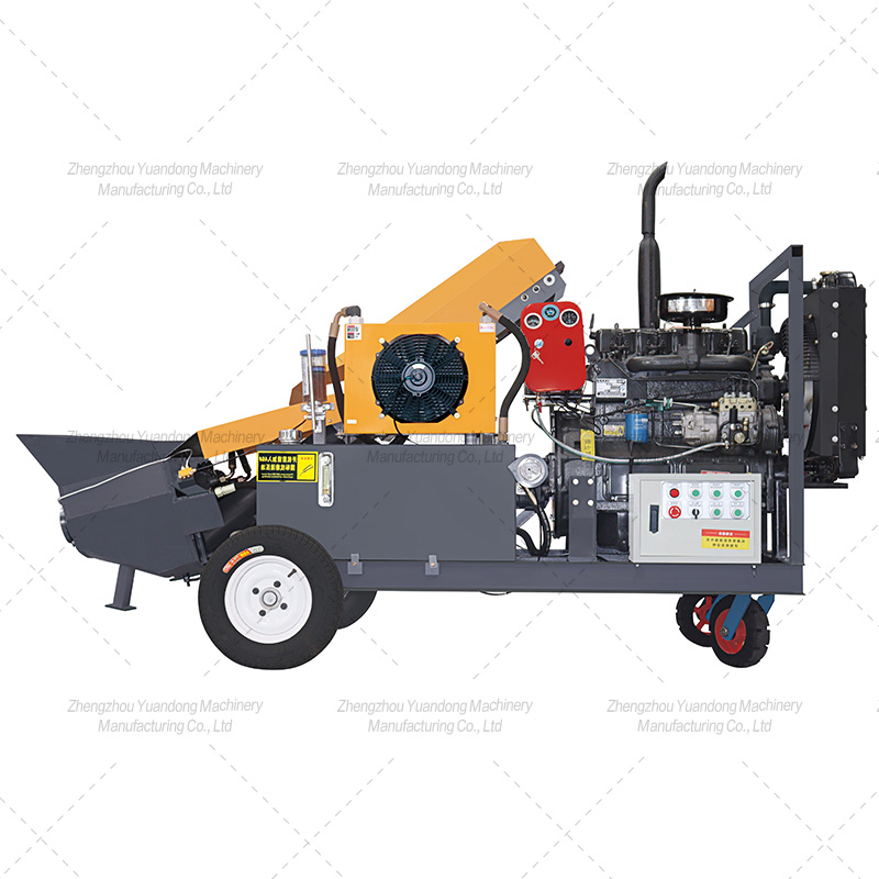 Inclined diesel 4-cylinder concrete pump