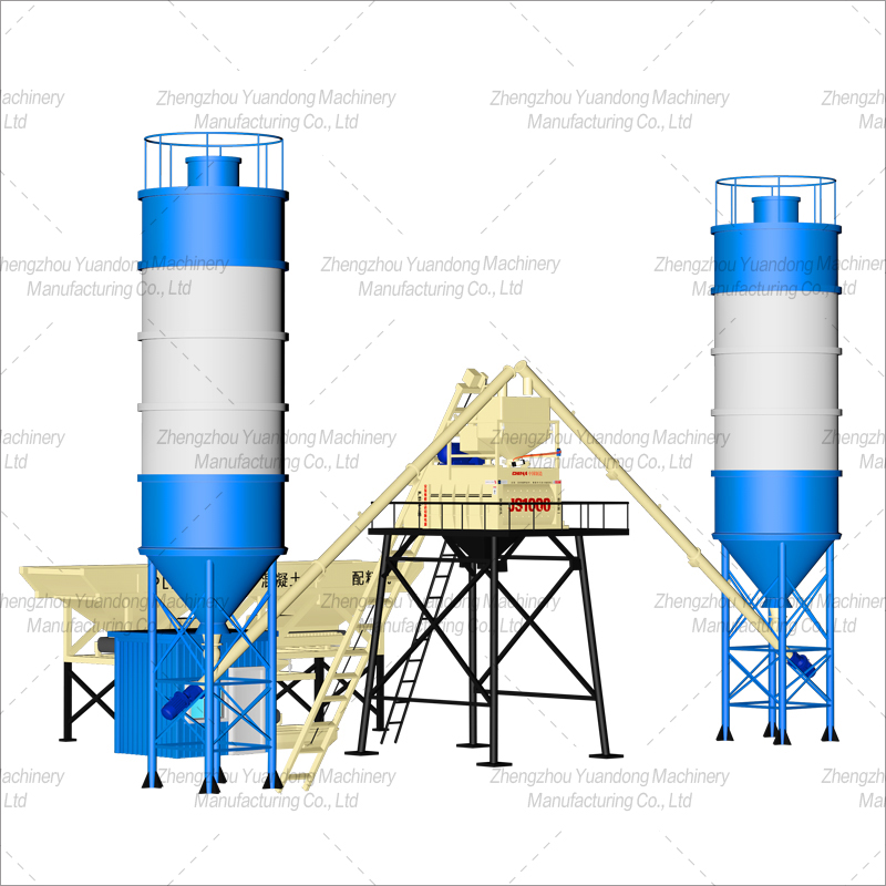 HZS50 (1000+2 silos) concrete mixing plant(图1)