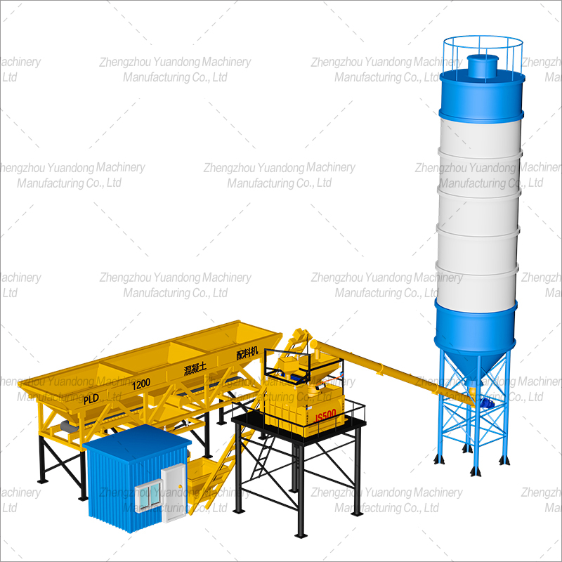 HZS25 (500+3 warehouse) concrete mixing plant(图3)