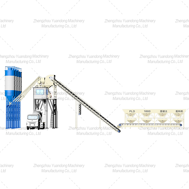 HZS60 (1000+4 silos) concrete mixing plant