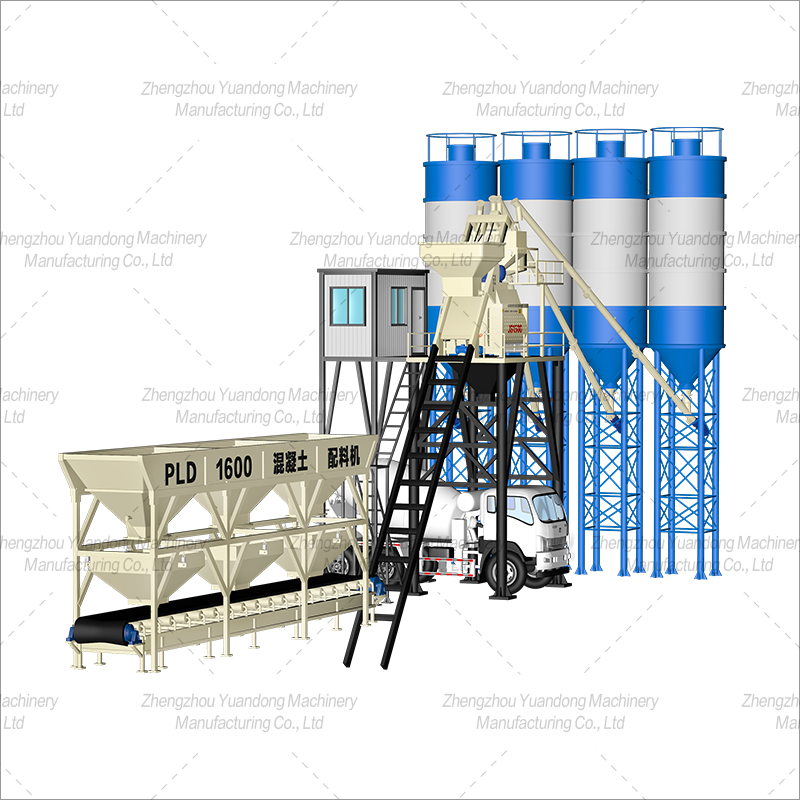 HZS75 (1000+3 silos) concrete mixing plant(图2)