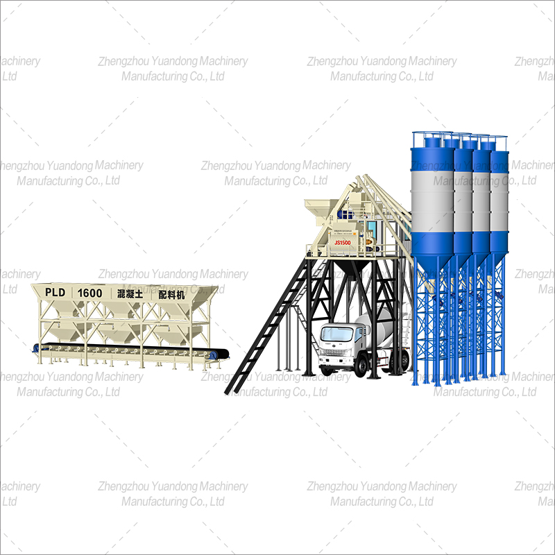 HZS75 (1000+3 silos) concrete mixing plant(图3)