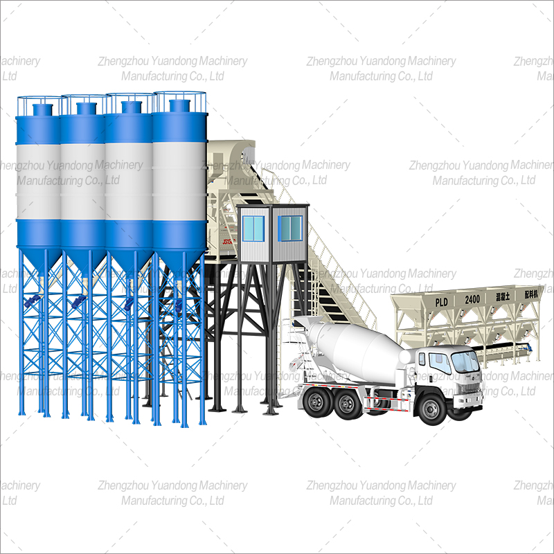 HZS90 (1500+4 silos) concrete mixing plant(图3)