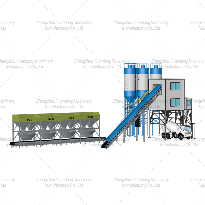 HZS120 (2000+4 silos) concrete mixing plant(图1)