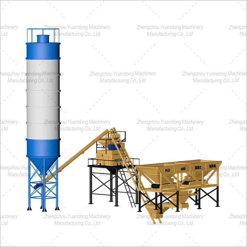 HZS-25 (500+2 silos) simple concrete mixing plant(图2)