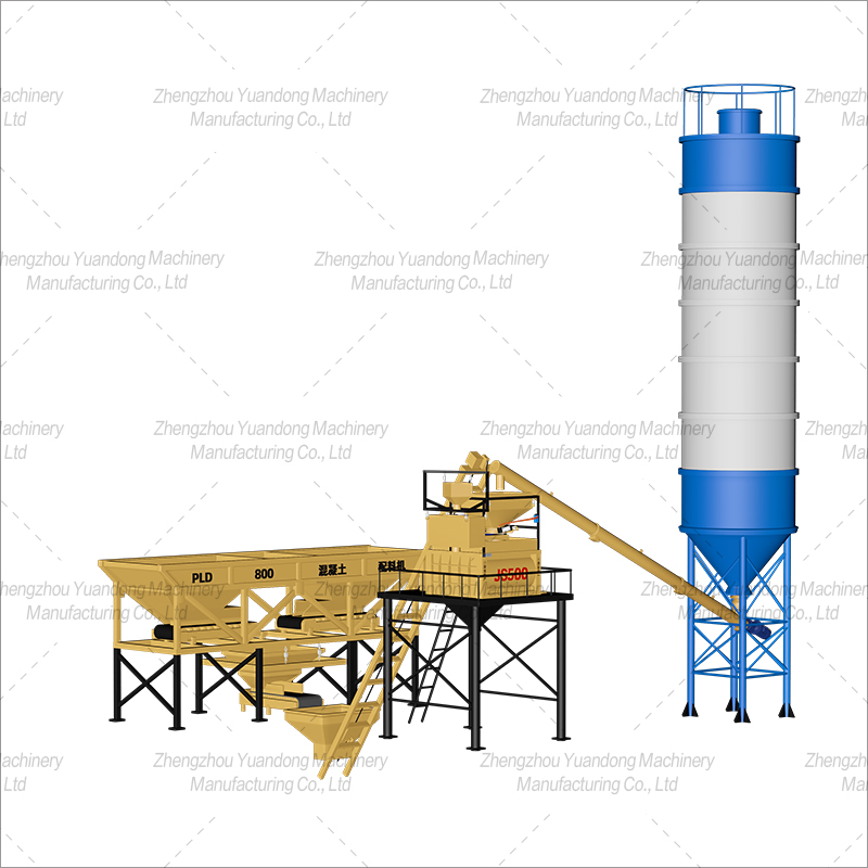 HZS-25 (500+2 silos) simple concrete mixing plant(图4)