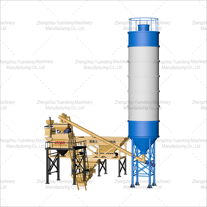 HZS-25 (500+2 silos) simple concrete mixing plant(图3)