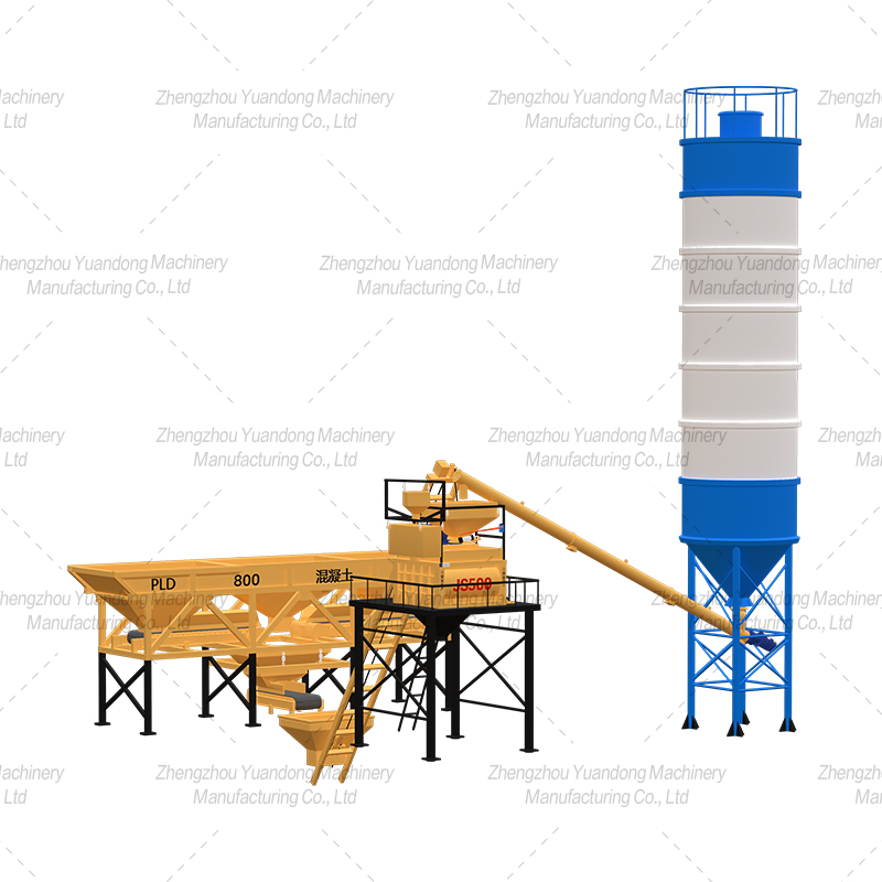 HZS-25 (500+3 silos) simple concrete mixing plant(图1)