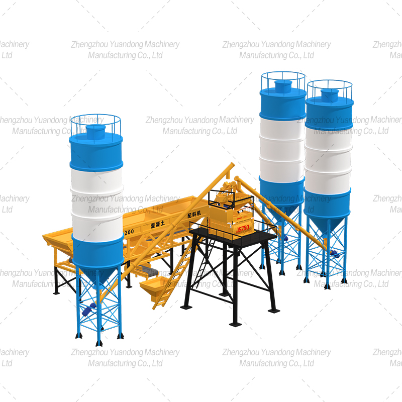 HZS-35 (750+3 silos) simple concrete mixing plant(图4)