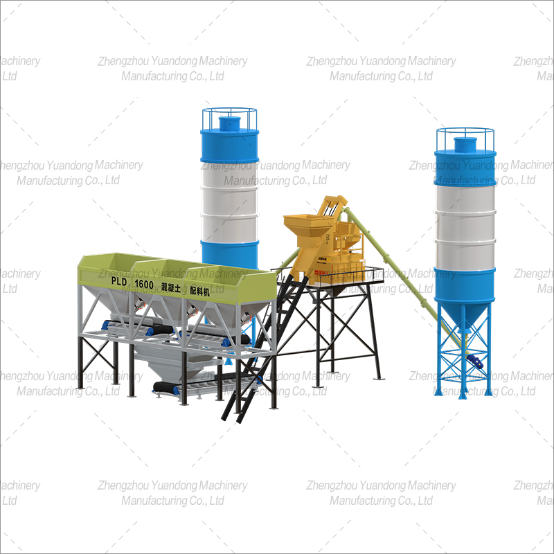 HZS-50 (1000+3 silos) simple concrete mixing plant(图1)