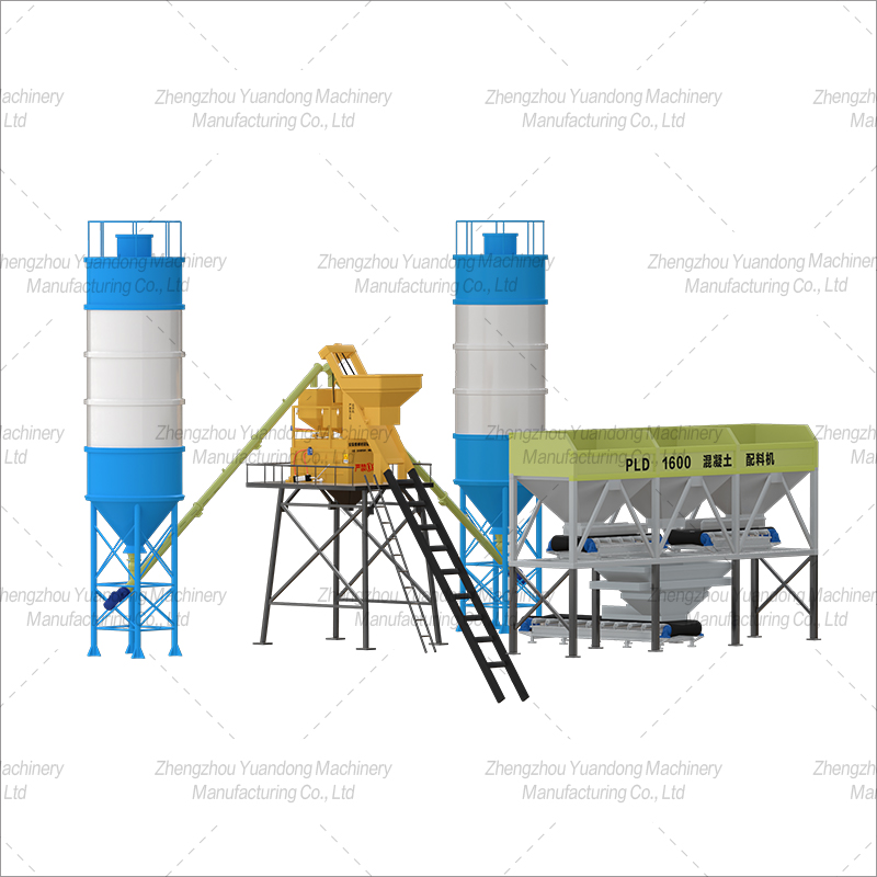 HZS-50 (1000+3 silos) simple concrete mixing plant(图2)