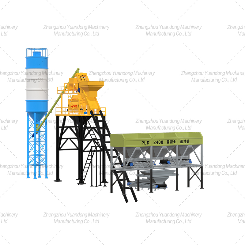 HZS-75 (1500+3 silos) simple concrete mixing plant(图1)