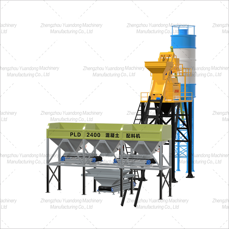 HZS-75 (1500+3 silos) simple concrete mixing plant(图2)