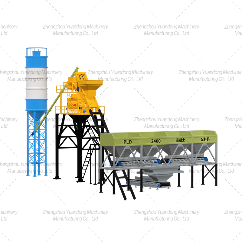 HZS-75(1500+4 silos) simple concrete mixing plant(图1)