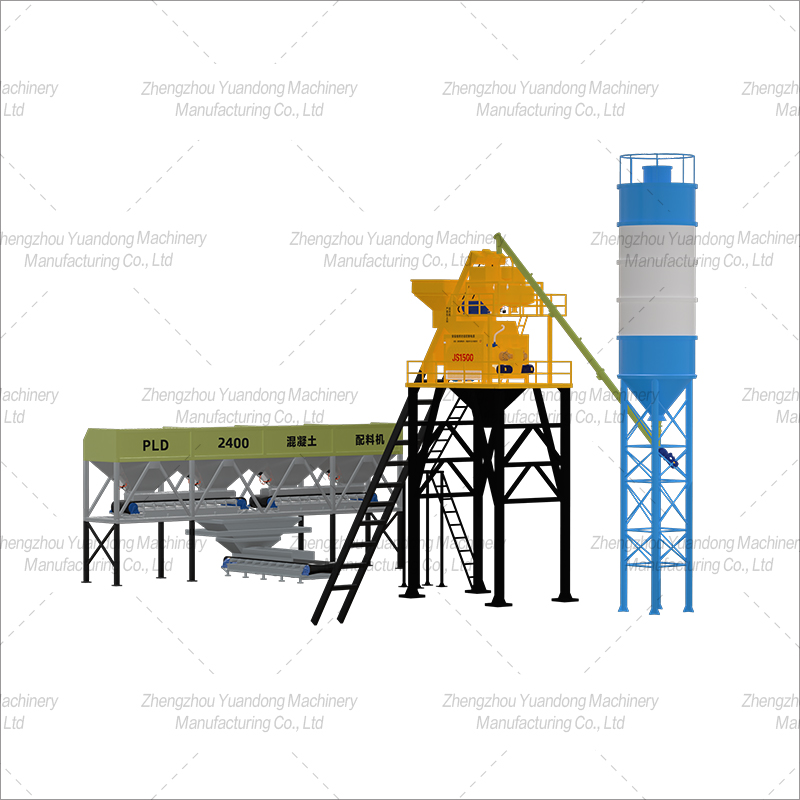 HZS-75(1500+4 silos) simple concrete mixing plant(图3)