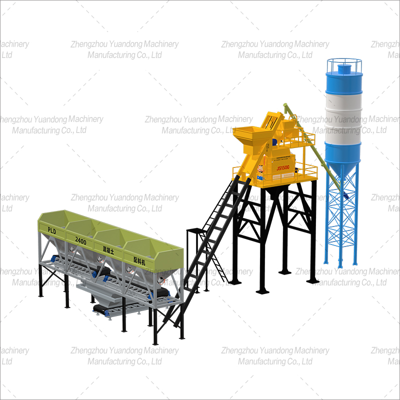 HZS-75(1500+4 silos) simple concrete mixing plant(图4)