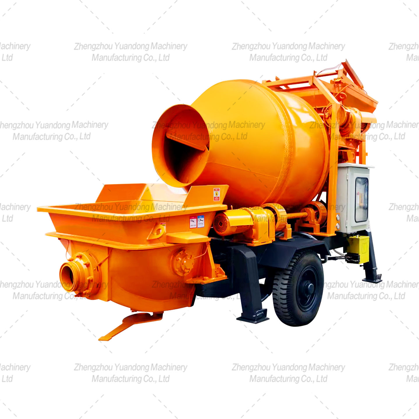 Concrete mixing and conveying integrated machine